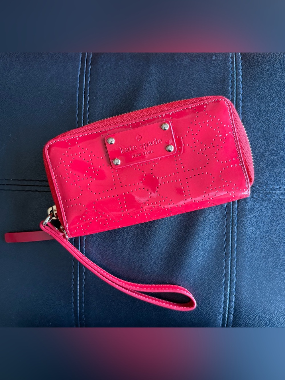 kate spade Red Patent Leather Wristlet Clutch/Wallet
